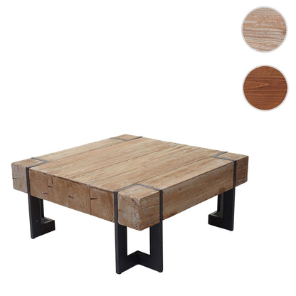 Salontafel MCW-A15, woonkamertafel, massief rustiek dennenhout MVG-gecertificeerd ~ natuurlijke kleur 60x60cm