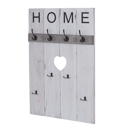 Wandkapstok MCW-C89 Home, kapstok paneel kapstok, shabby look vintage, 8 haken 91x60cm ~ wit, shabby