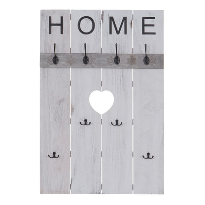 Wandkapstok MCW-C89 Home, kapstok paneel kapstok, shabby look vintage, 8 haken 91x60cm ~ wit, shabby
