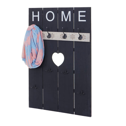 Wandkapstok MCW-C89 Home, kapstok paneel kapstok, shabby look vintage, 8 haken 91x60cm ~ donkergrijs, shabby