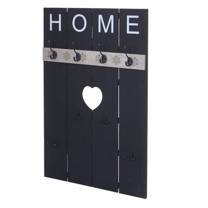 Wandkapstok MCW-C89 Home, kapstok paneel kapstok, shabby look vintage, 8 haken 91x60cm ~ donkergrijs, shabby