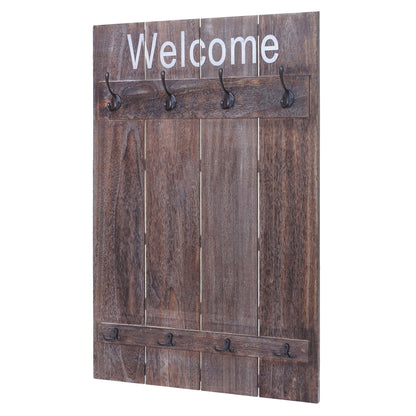 Wandkapstok MCW-C89 Welkom, kapstokpaneel, shabby look vintage, 91x60cm ~ bruin, shabby