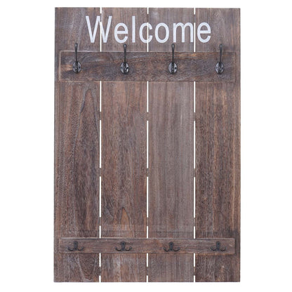 Wandkapstok MCW-C89 Welkom, kapstokpaneel, shabby look vintage, 91x60cm ~ bruin, shabby