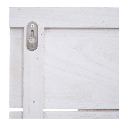 Wandkapstok MCW-C89 Familie, kapstok paneel kapstok, shabby-look vintage, 8 haken 60x90cm ~ wit, shabby