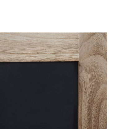 Wandkapstok MCW-C51, kapstok krijtbord schoolbord, 5 haken 55x34cm ~ natuurlijk bruin