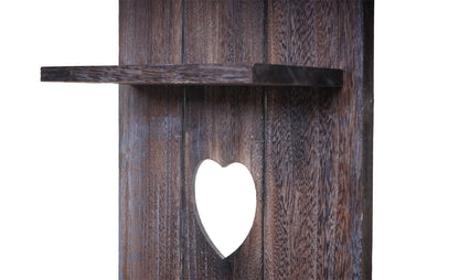 Wandplank MCW-C92, wandpaneel houten plank, 3 niveaus 150x33x13cm massief hout vintage ~ bruin shabby
