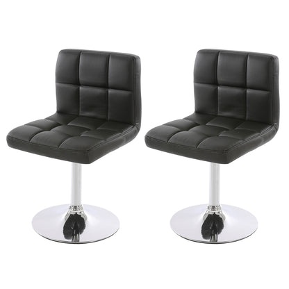 Set van 2 eetkamerstoelen Bureaustoel Stoel Kavala kunstleer chroom ~ zwart