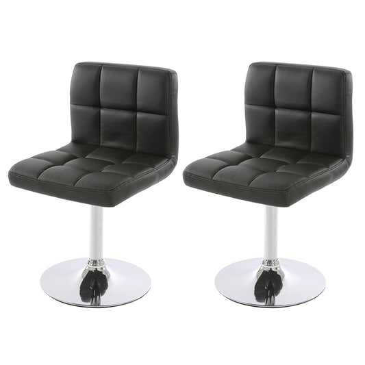 Set van 2 eetkamerstoelen Bureaustoel Stoel Kavala kunstleer chroom ~ zwart