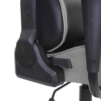 Bureaustoel MCW-D25, bureaustoel gamestoel directiestoel bureaustoel, 150kg belastbaar kunstleer ~ zwart/grijs