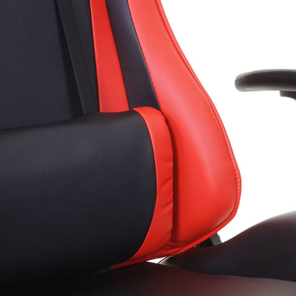 Bureaustoel MCW-D25, bureaustoel gamestoel directiestoel bureaustoel, 150kg belastbaar kunstleer ~ zwart/rood