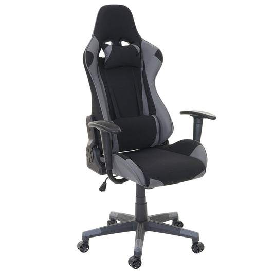 Bureaustoel MCW-D25, bureaustoel gamestoel directiestoel bureaustoel, 150kg belastbaar textiel/stof ~ zwart/grijs