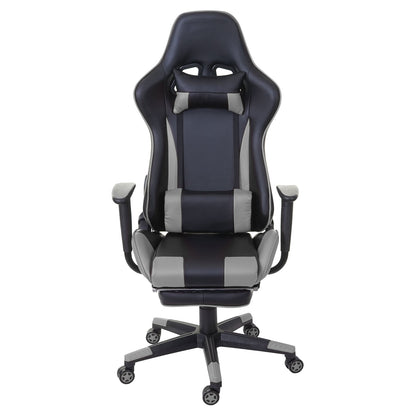 Relax bureaustoel MCW-D25 XXL, bureaustoel gamestoel, 150kg belastbaar voetensteun ~ zwart/grijs