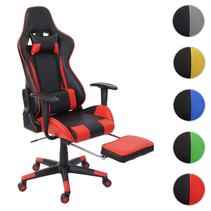 Relax bureaustoel MCW-D25 XXL, bureaustoel gamestoel, 150kg belastbaar voetensteun ~ zwart/rood