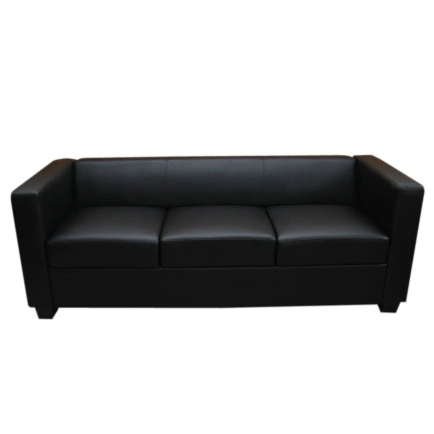 3-zits bank loungebank Lille ~ leder, zwart