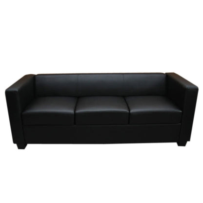 3-zits bank loungebank Lille ~ leder, zwart