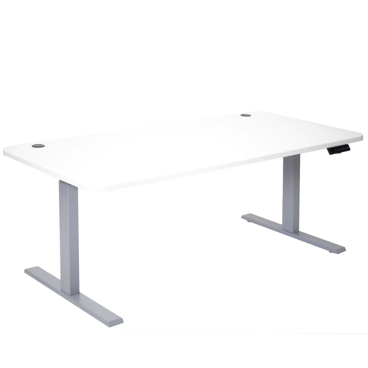 Bureau MCW-D40, computerbureau, elektrisch in hoogte verstelbaar 160x80cm 53kg MVG ~ wit, grijs