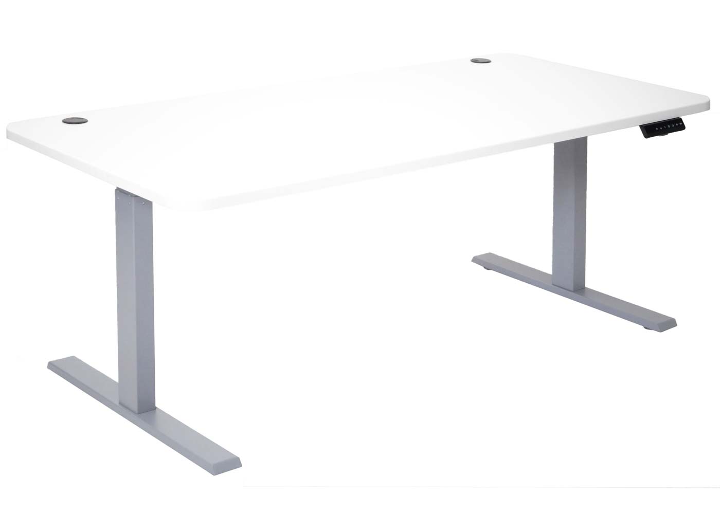Bureau MCW-D40, computerbureau, elektrisch in hoogte verstelbaar 160x80cm 53kg MVG ~ wit, grijs