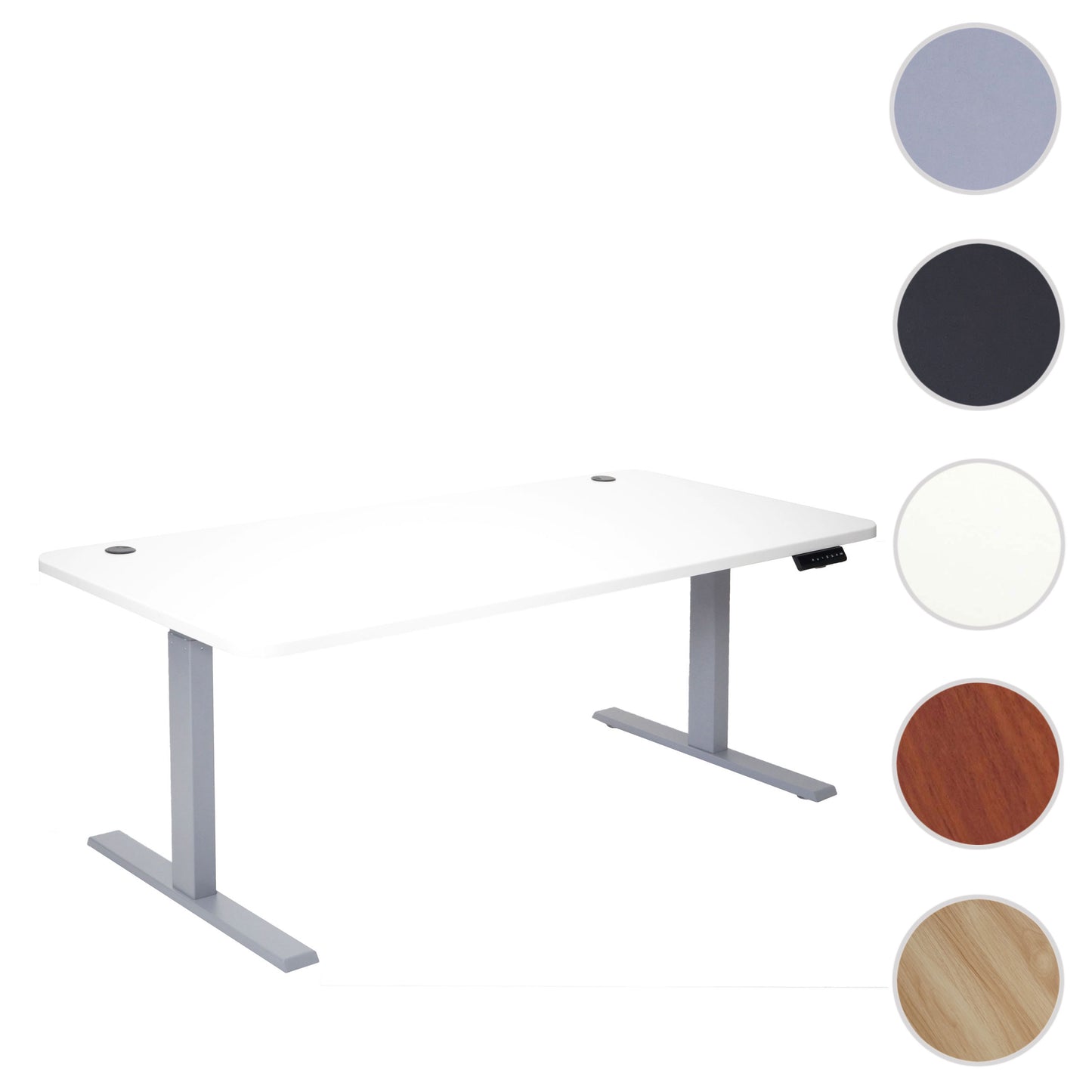 Bureau MCW-D40, computerbureau, elektrisch in hoogte verstelbaar 160x80cm 53kg MVG ~ wit, grijs