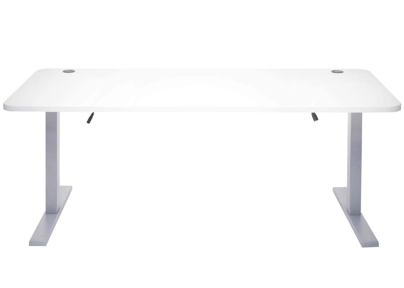 Bureau MCW-D40, computerbureau, elektrisch in hoogte verstelbaar 160x80cm 53kg MVG ~ wit, grijs
