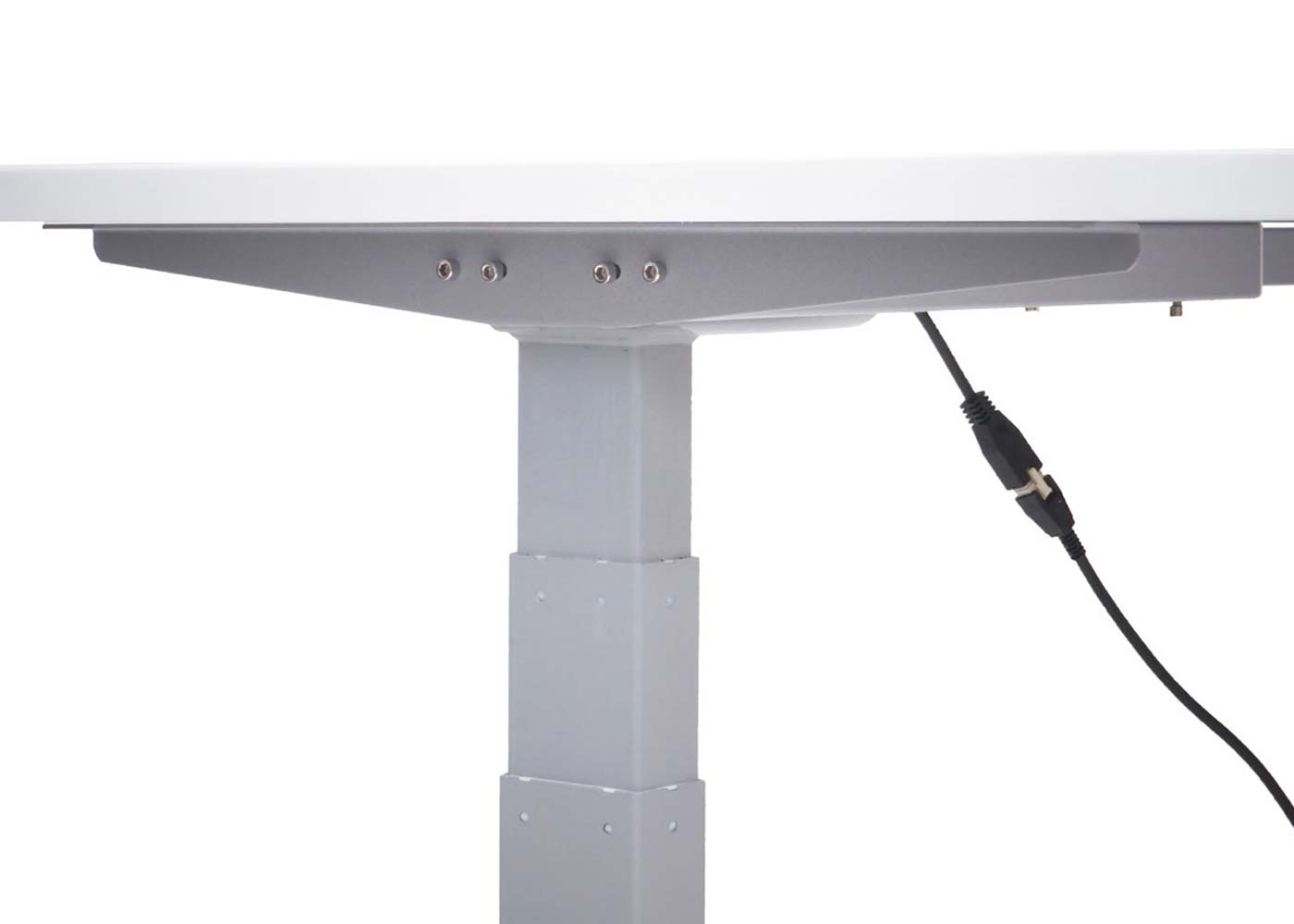 Bureau MCW-D40, computerbureau, elektrisch in hoogte verstelbaar 160x80cm 53kg MVG ~ wit, grijs