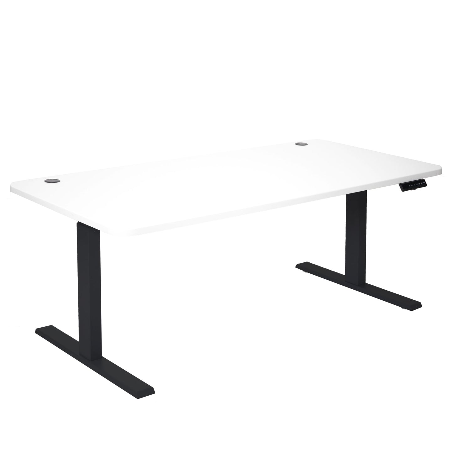Bureau MCW-D40, computerbureau, elektrisch in hoogte verstelbaar 160x80cm 53kg MVG ~ wit, zwart