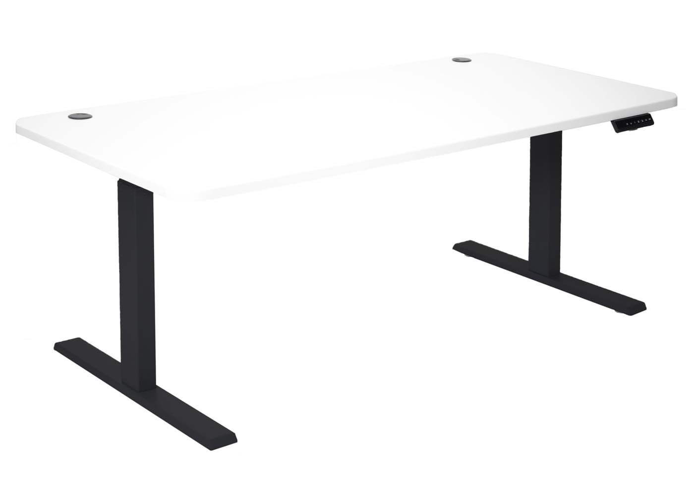 Bureau MCW-D40, computerbureau, elektrisch in hoogte verstelbaar 160x80cm 53kg MVG ~ wit, zwart