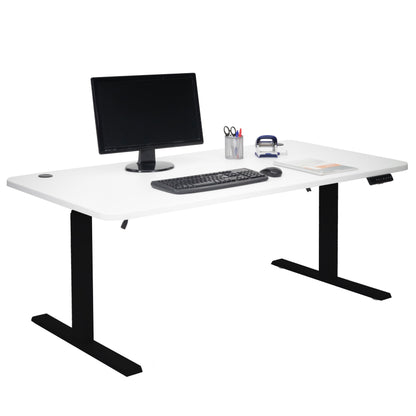 Bureau MCW-D40, computerbureau, elektrisch in hoogte verstelbaar 160x80cm 53kg MVG ~ wit, zwart