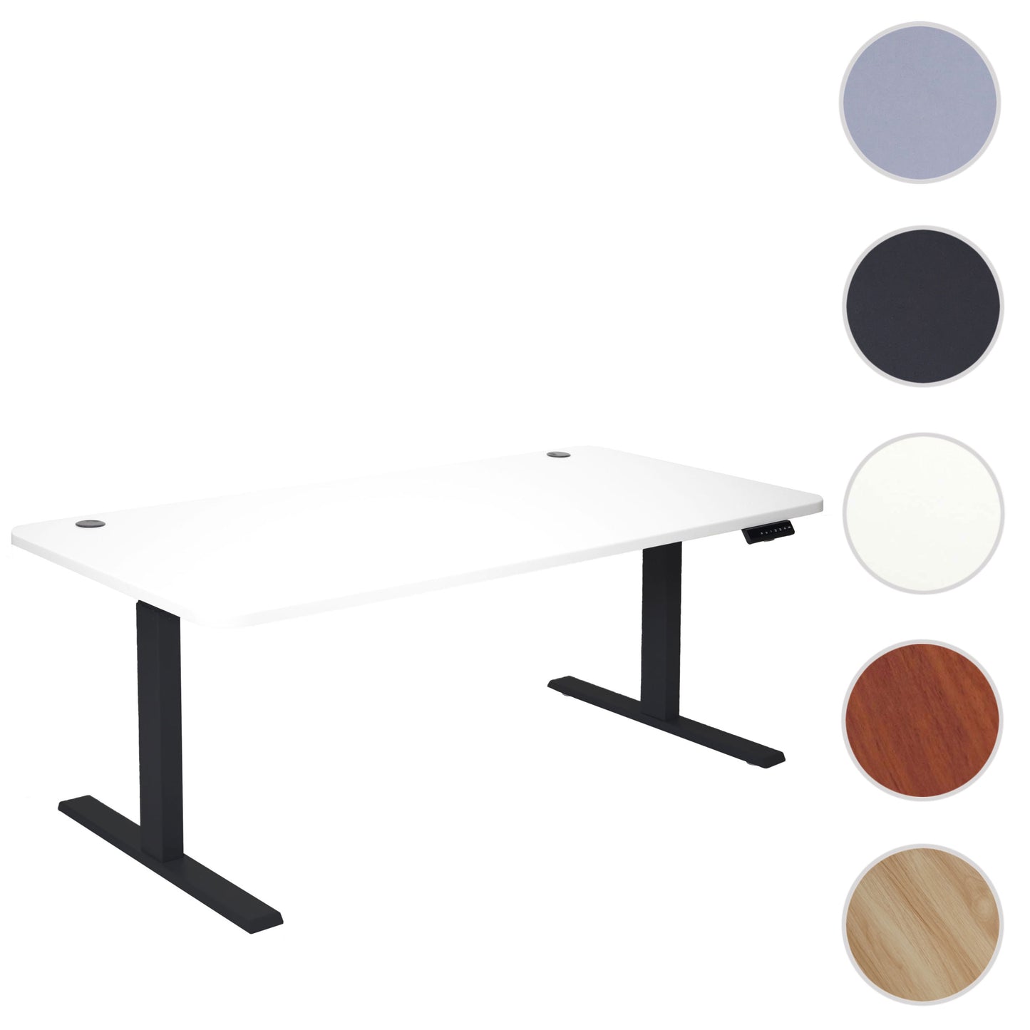 Bureau MCW-D40, computerbureau, elektrisch in hoogte verstelbaar 160x80cm 53kg MVG ~ wit, zwart