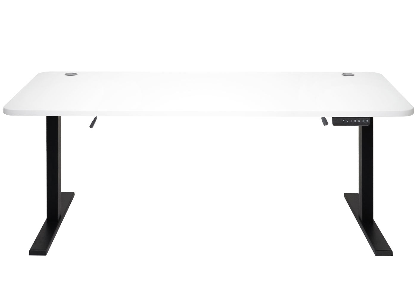 Bureau MCW-D40, computerbureau, elektrisch in hoogte verstelbaar 160x80cm 53kg MVG ~ wit, zwart