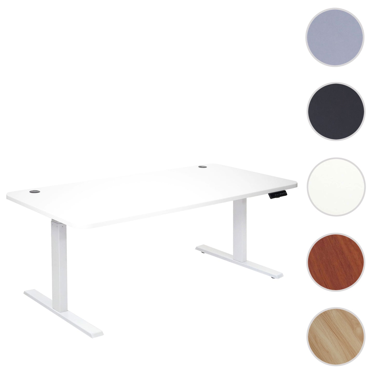 Bureau MCW-D40, computerbureau, elektrisch in hoogte verstelbaar 160x80cm 53kg MVG ~ wit, wit