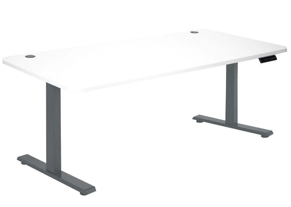 Bureau MCW-D40, computerbureau, elektrisch in hoogte verstelbaar 160x80cm 53kg MVG ~ wit, antracietgrijs