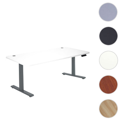Bureau MCW-D40, computerbureau, elektrisch in hoogte verstelbaar 160x80cm 53kg MVG ~ wit, antracietgrijs