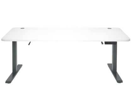Bureau MCW-D40, computerbureau, elektrisch in hoogte verstelbaar 160x80cm 53kg MVG ~ wit, antracietgrijs