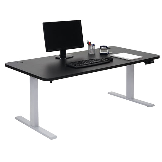 Bureau MCW-D40, computerbureau, elektrisch in hoogte verstelbaar 160x80cm 53kg MVG ~ zwart, grijs