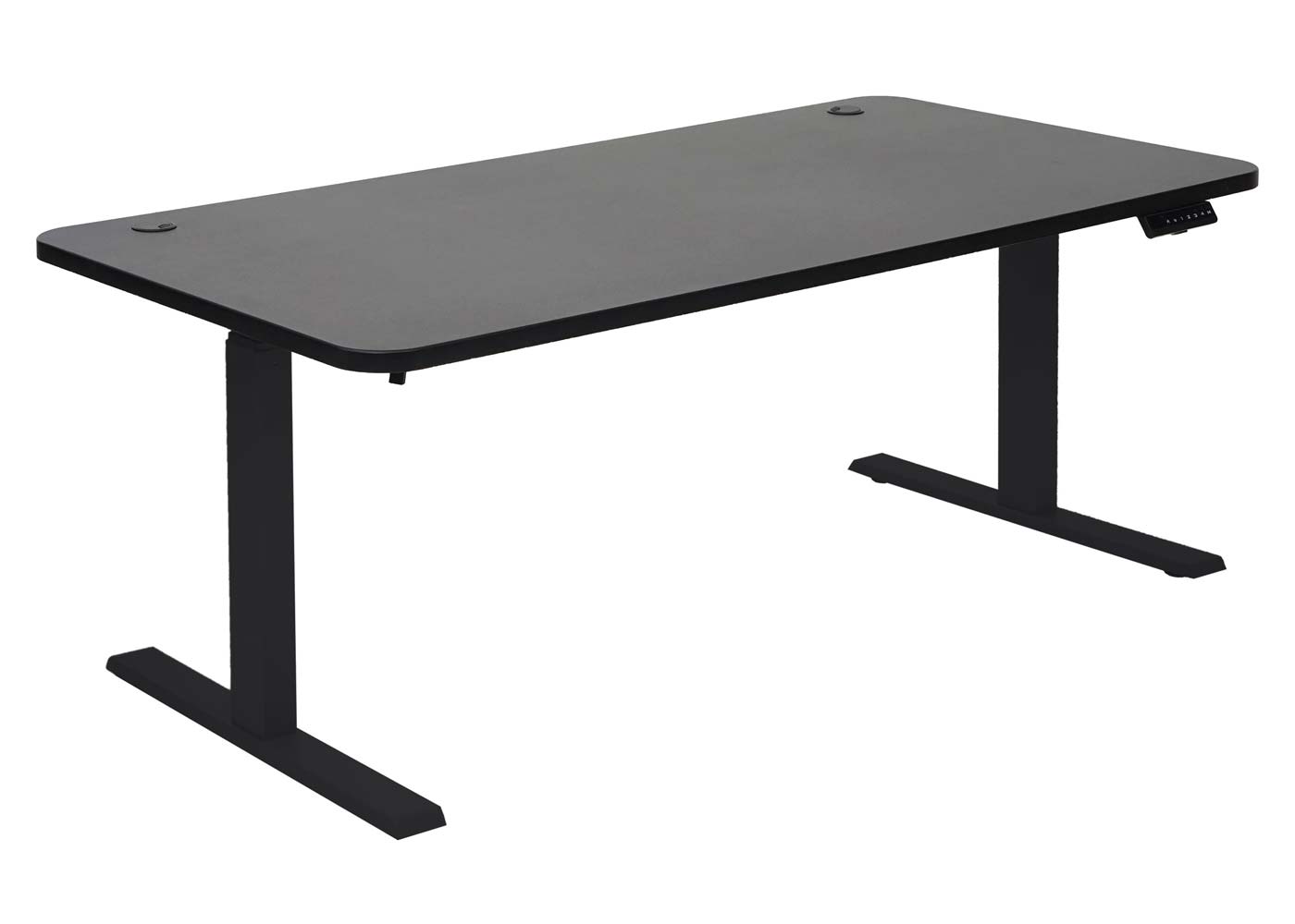 Bureau MCW-D40, computerbureau, elektrisch in hoogte verstelbaar 160x80cm 53kg MVG ~ zwart, zwart