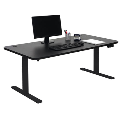 Bureau MCW-D40, computerbureau, elektrisch in hoogte verstelbaar 160x80cm 53kg MVG ~ zwart, zwart