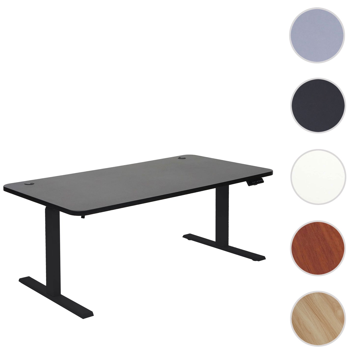 Bureau MCW-D40, computerbureau, elektrisch in hoogte verstelbaar 160x80cm 53kg MVG ~ zwart, zwart