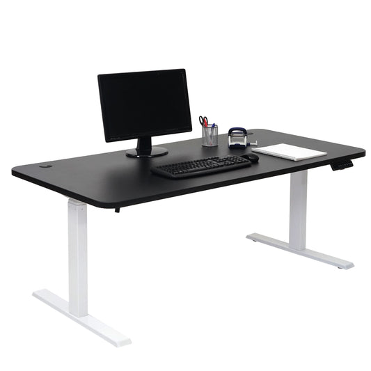 Bureau MCW-D40, computerbureau, elektrisch in hoogte verstelbaar 160x80cm 53kg MVG ~ zwart, wit