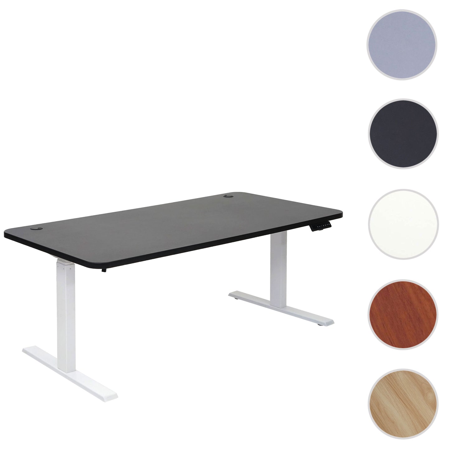 Bureau MCW-D40, computerbureau, elektrisch in hoogte verstelbaar 160x80cm 53kg MVG ~ zwart, wit