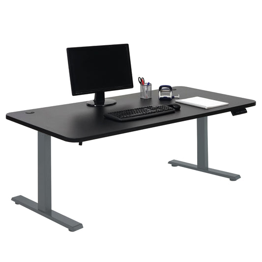 Bureau MCW-D40, computerbureau, elektrisch in hoogte verstelbaar 160x80cm 53kg MVG ~ zwart, antracietgrijs