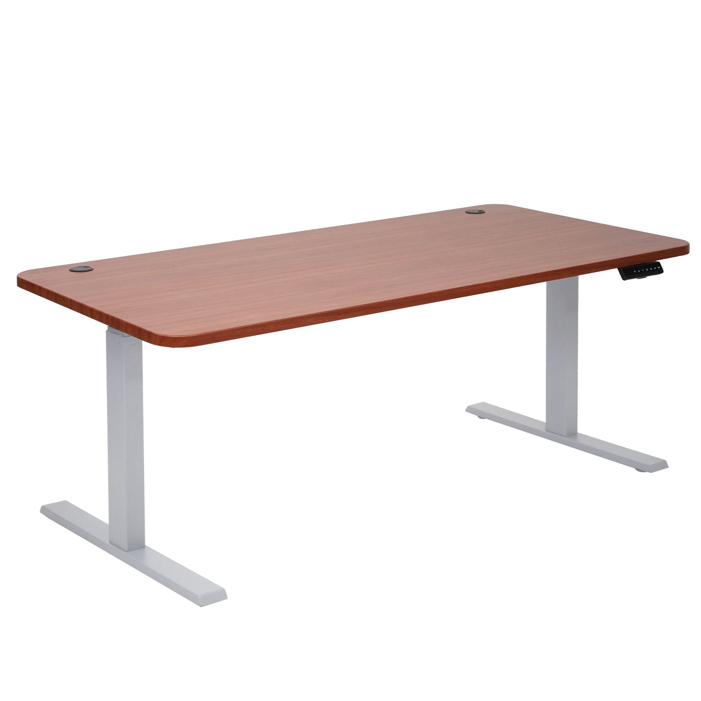 Bureau MCW-D40, computerbureau, elektrisch in hoogte verstelbaar 160x80cm 53kg MVG ~ naturel, grijs