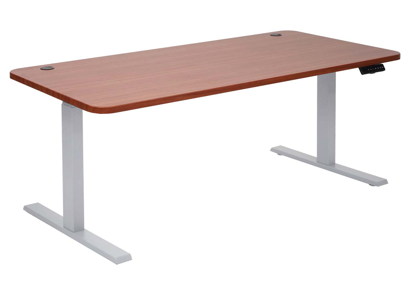 Bureau MCW-D40, computerbureau, elektrisch in hoogte verstelbaar 160x80cm 53kg MVG ~ naturel, grijs