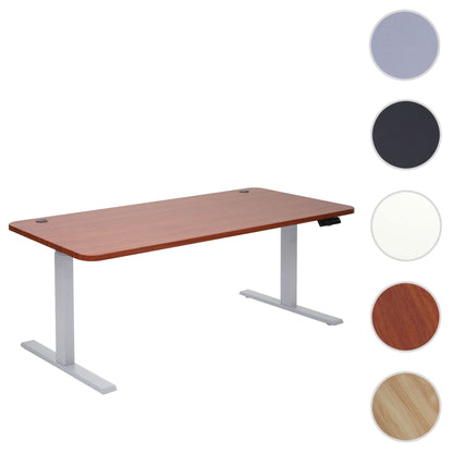 Bureau MCW-D40, computerbureau, elektrisch in hoogte verstelbaar 160x80cm 53kg MVG ~ naturel, grijs