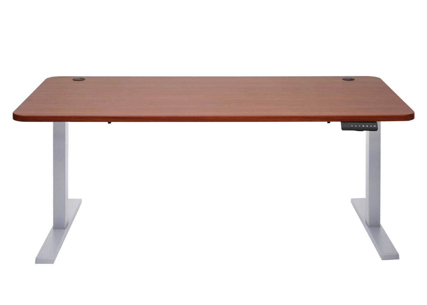 Bureau MCW-D40, computerbureau, elektrisch in hoogte verstelbaar 160x80cm 53kg MVG ~ naturel, grijs