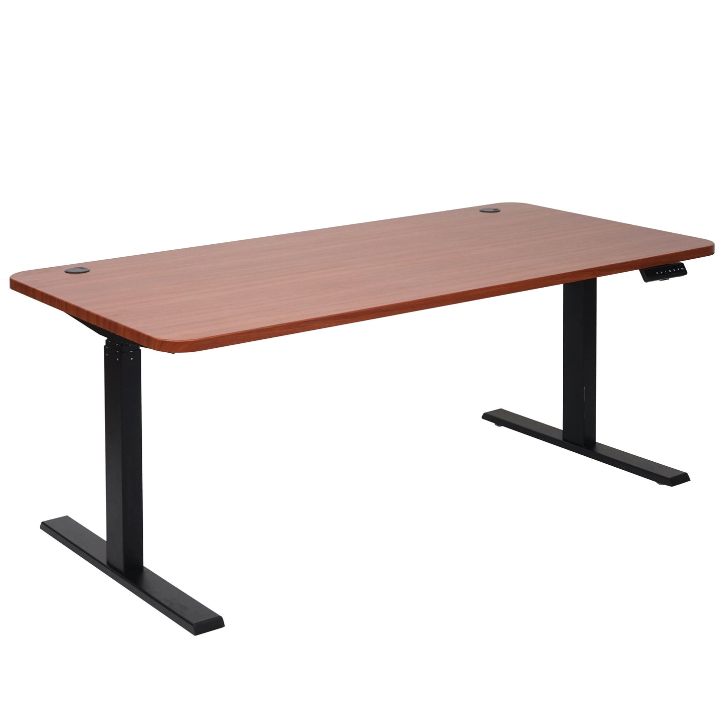 Bureau MCW-D40, computerbureau, elektrisch in hoogte verstelbaar 160x80cm 53kg MVG ~ naturel, zwart