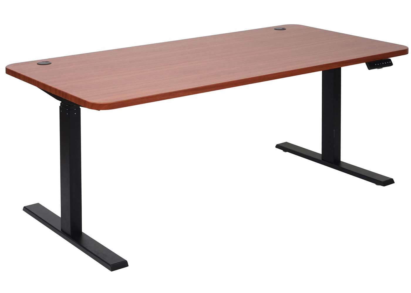 Bureau MCW-D40, computerbureau, elektrisch in hoogte verstelbaar 160x80cm 53kg MVG ~ naturel, zwart