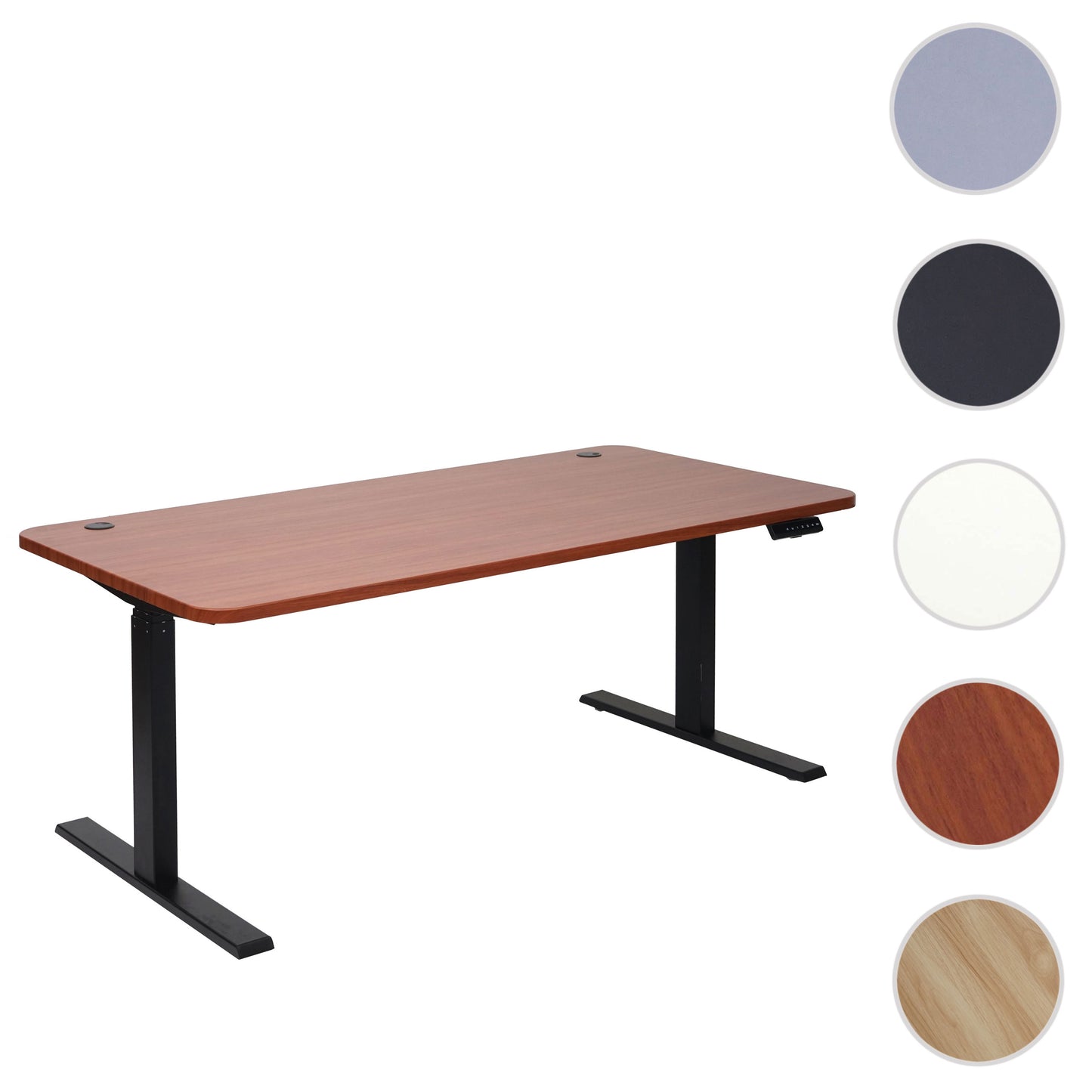 Bureau MCW-D40, computerbureau, elektrisch in hoogte verstelbaar 160x80cm 53kg MVG ~ naturel, zwart