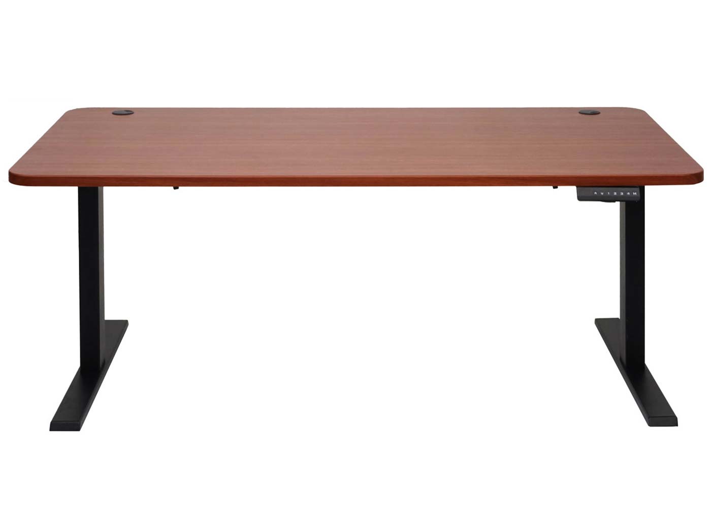 Bureau MCW-D40, computerbureau, elektrisch in hoogte verstelbaar 160x80cm 53kg MVG ~ naturel, zwart