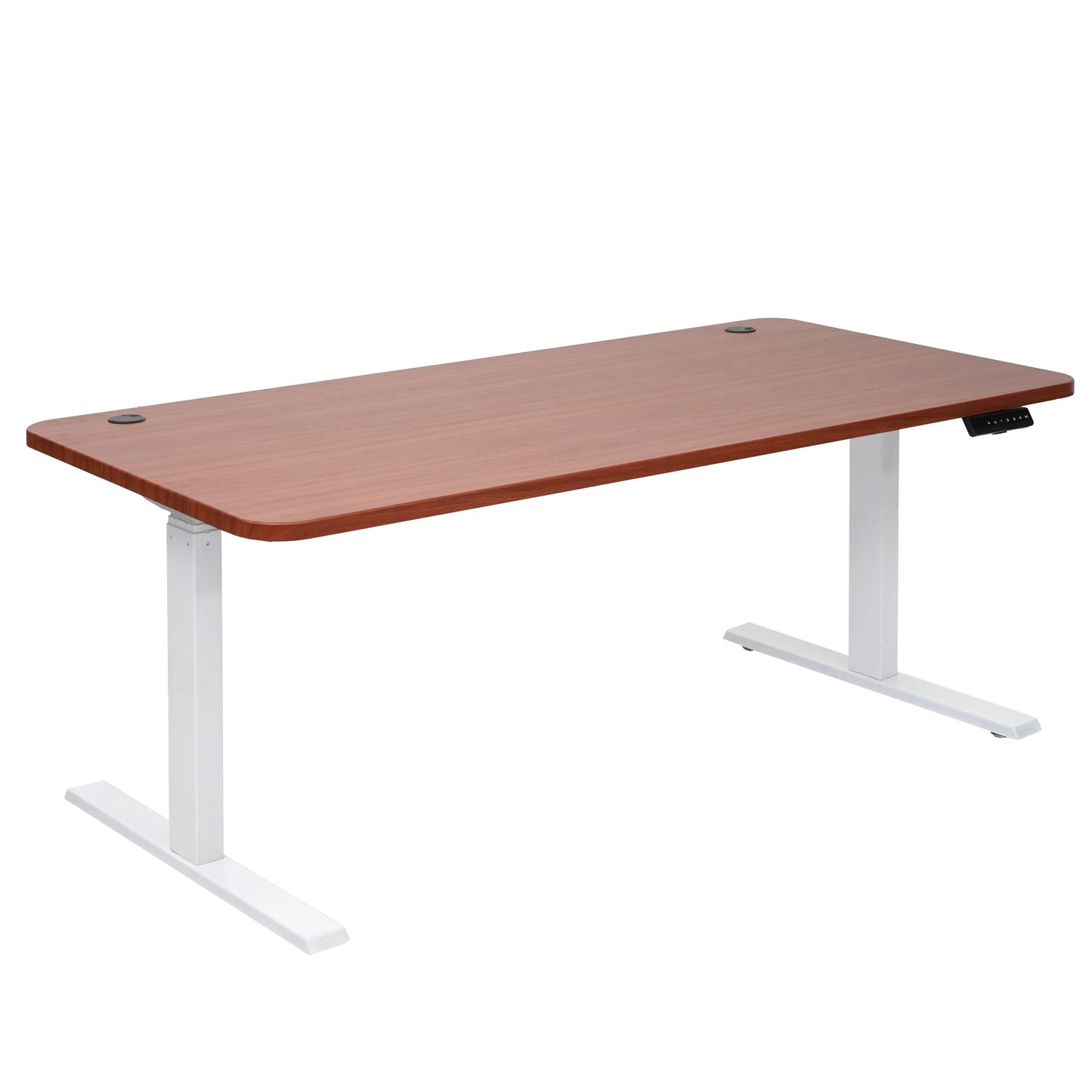 Bureau MCW-D40, computerbureau, elektrisch in hoogte verstelbaar 160x80cm 53kg MVG ~ naturel, wit