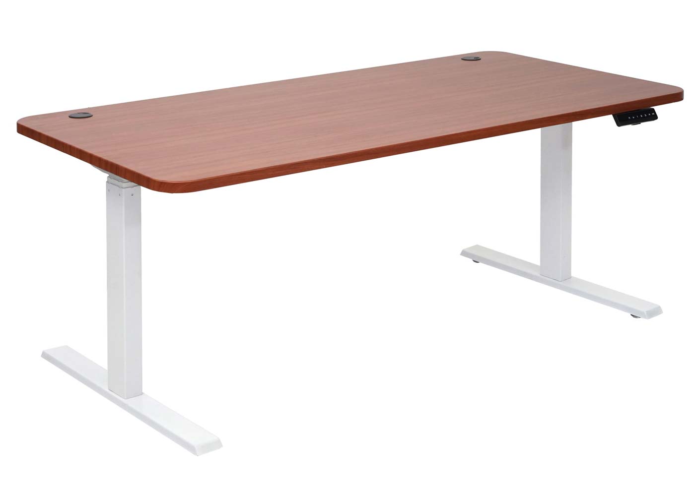 Bureau MCW-D40, computerbureau, elektrisch in hoogte verstelbaar 160x80cm 53kg MVG ~ naturel, wit